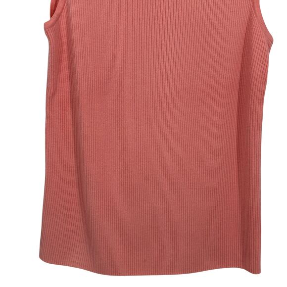 St John Tank Top Womens M Pink Wool Blend Ribbed Knit Classiccore Quiet Luxury - Picture 2 of 8
